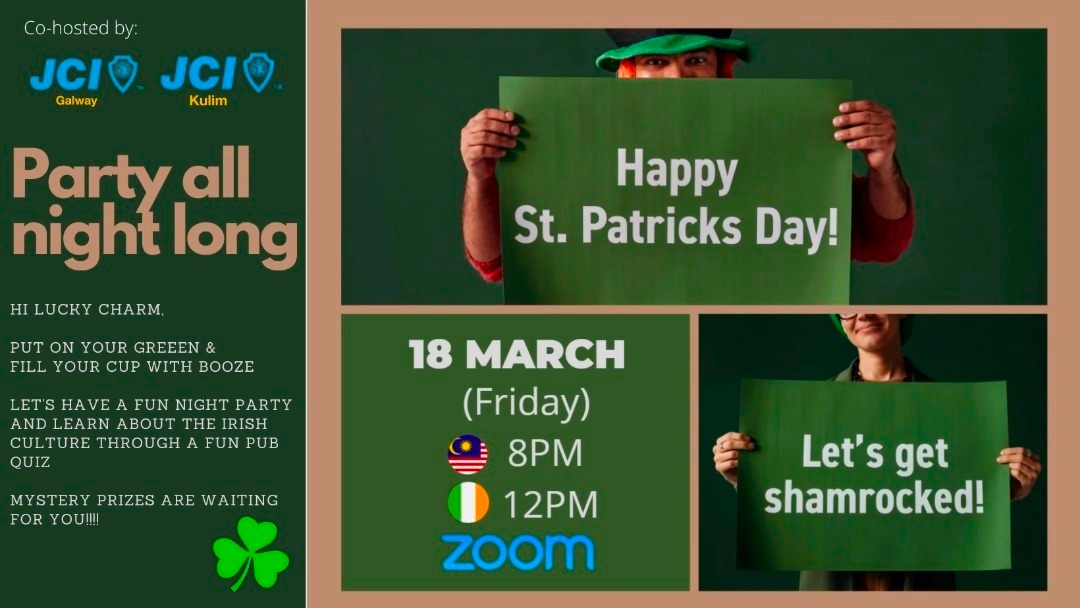 St Patrick's Day Pub Quiz Online Zoom Party